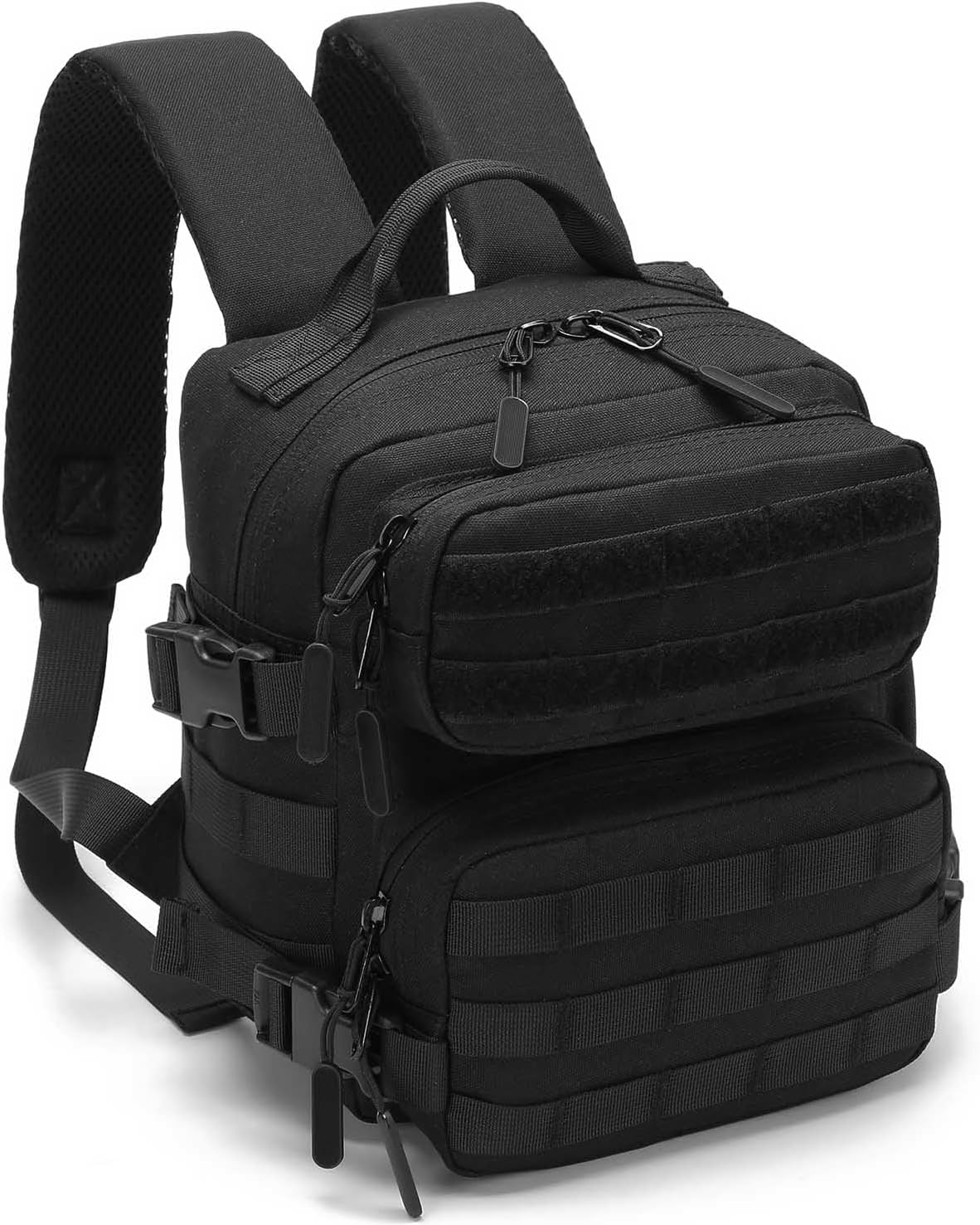 Mini Tactical Backpack for Men and Women, 9L Small Molle Backpack for Woman Military Backpacks for Gym, Hiking, Daily, Travel, Camping (Black) - Image 4