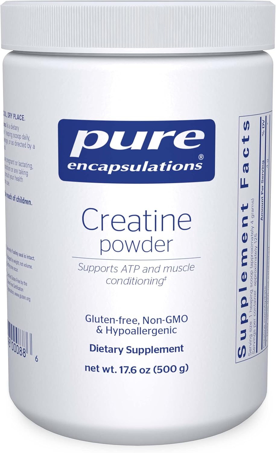 Pure Encapsulations Creatine Powder | Creatine Monohydrate Workout Supplement for Muscle Building and Recovery, Exercise, and Performance* | 17.6 Ounces