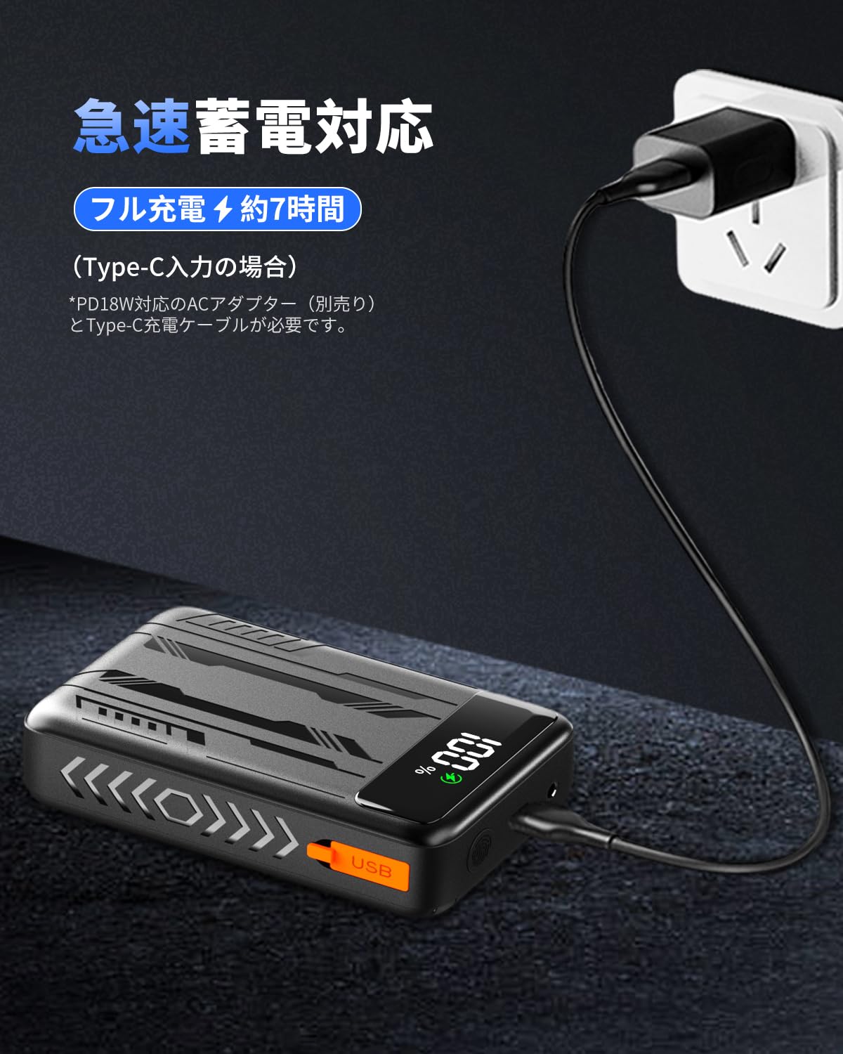 Amazon.co.jp: 空調作業服 バッテリー 40000mAh大容量 DC7.4V高出力