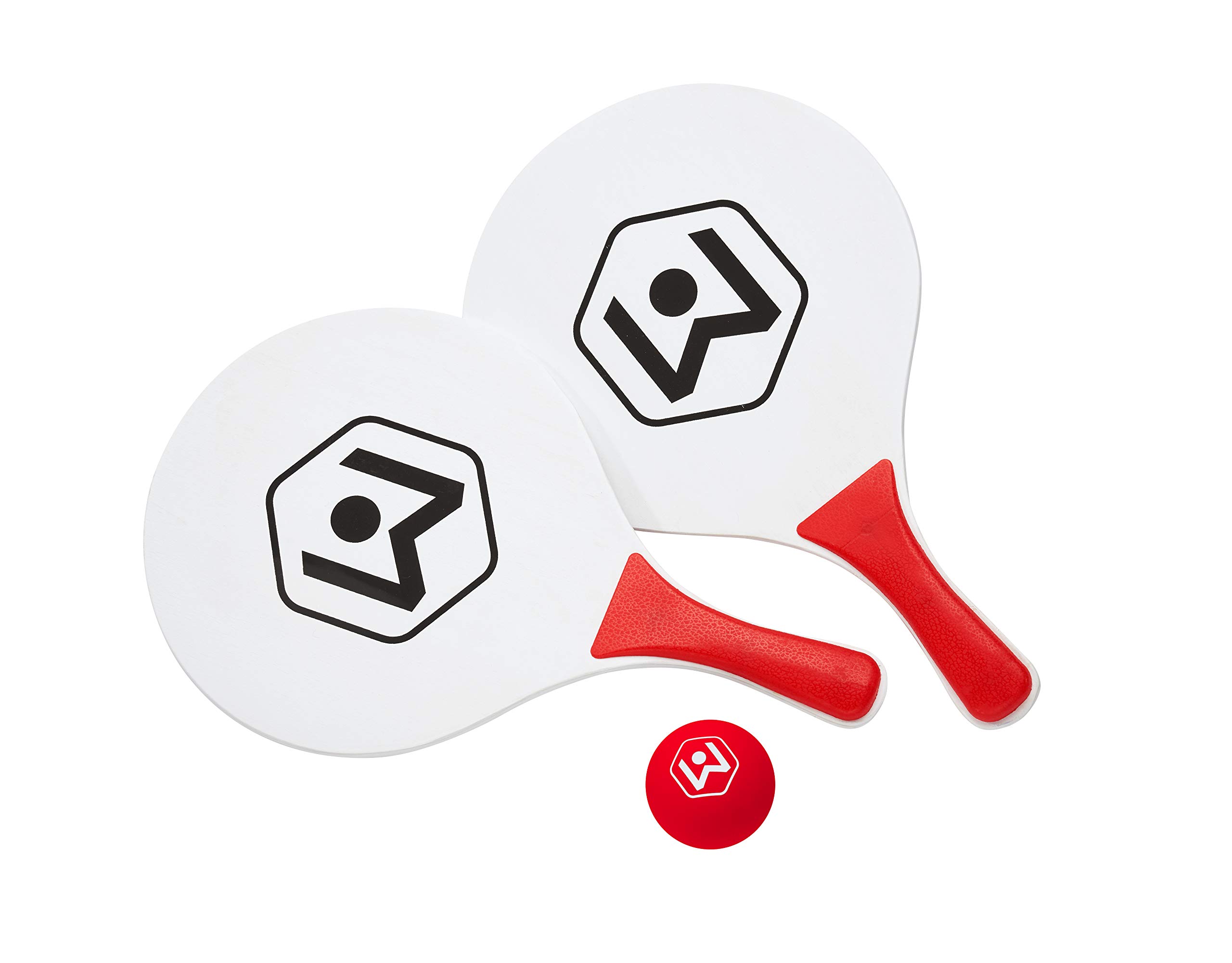 Wicked Big Sports Paddle Battle Extra Paddles & Ball Set, White, Red (99944)