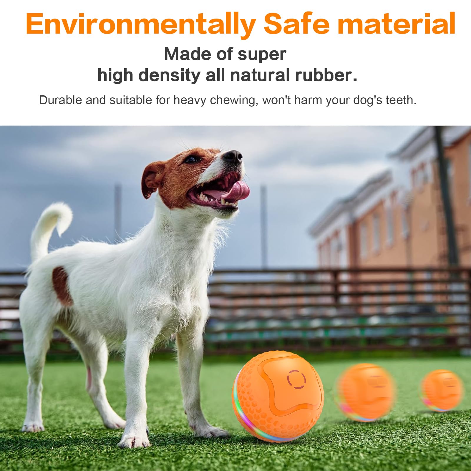 Interactive Dog Toys Ball, Automatic Rolling Balls Toy, Lively pet Ball for Medium/Large Dogs to Relieve Boredom, Activated Automatic Motion Dog Balls Toy with LED Flash, USB Rechargeable