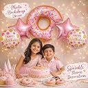 Propsicle Pink Donut Theme Foil Balloons Girl Birthday Decoration gallery image