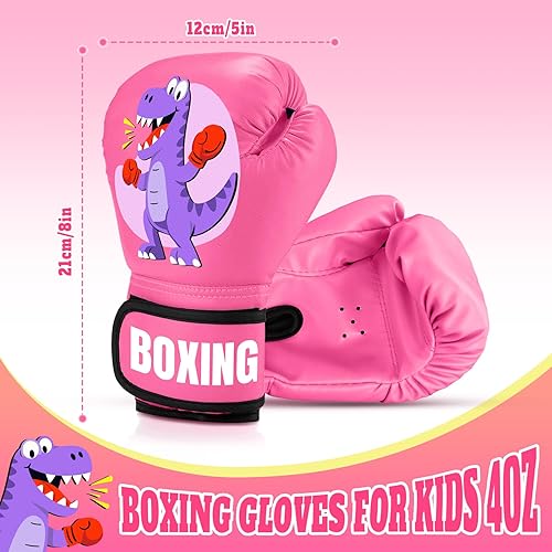 Miniatura 2 de Guantes de boxeo para niños y niñas, guantes de entrenamiento de boxeo juvenil para niños de 3 a 9 años, guantes de entrenamiento de 4 onzas para