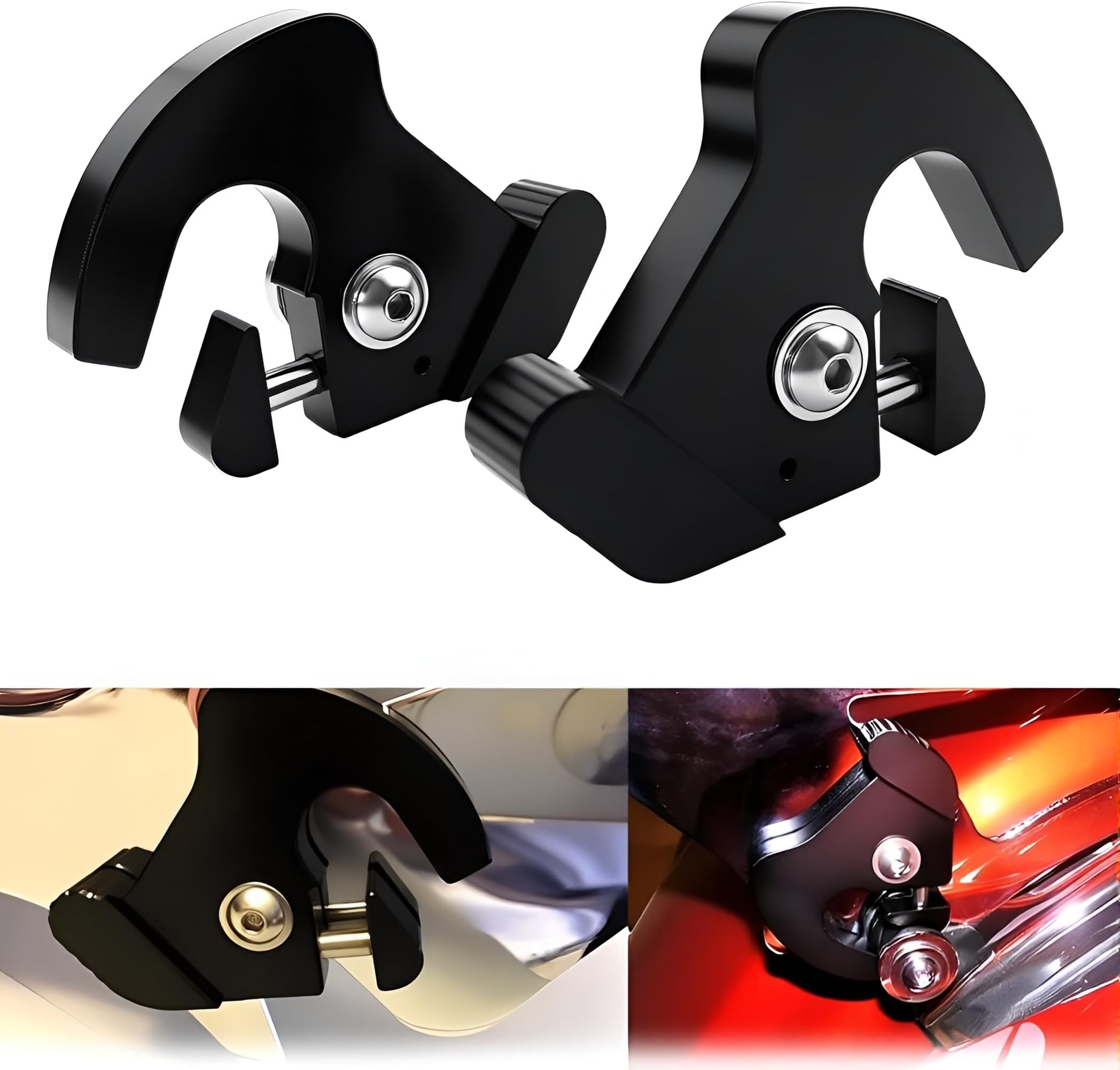 Detachable Rotary Mounting Sissy Bar Luggage Rack Latch Clips Kit Fits for Harley Davidson Sportster Touring Street Glide Road King Electra Glide 1986-2021 chrome#9 Latch Clips 7013128