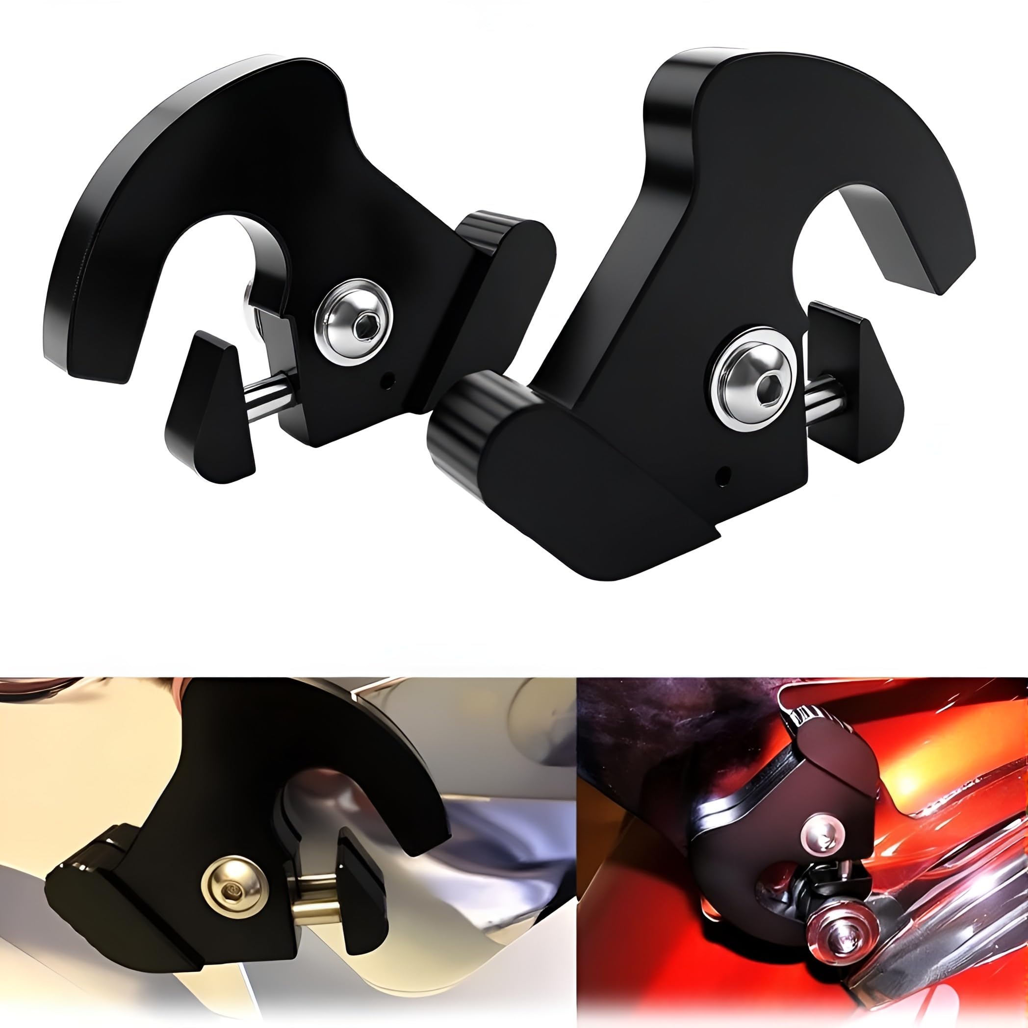 Detachable Rotary Mounting Sissy Bar Luggage Rack Latch Clips Kit Fits for Harley Davidson Sportster Touring Street Glide Road King Electra Glide 1986-2021 chrome#9 Latch Clips 7013128