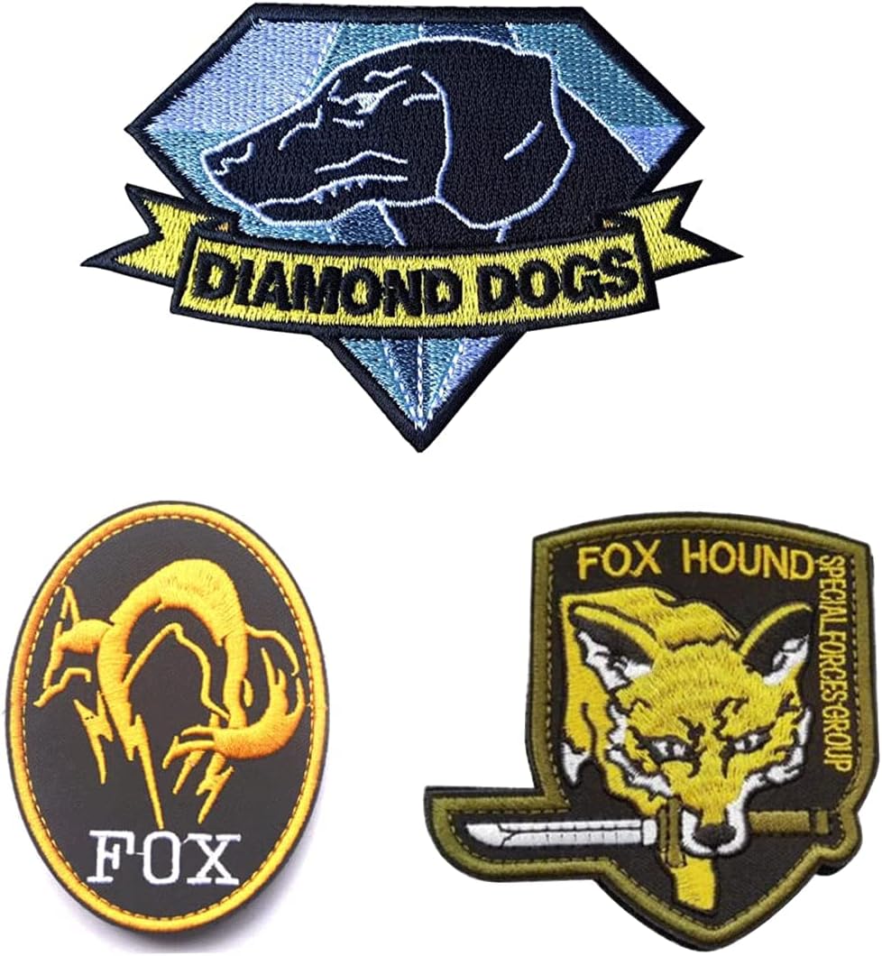 Military Morale Diamond Dogs and Metal Gear Solid Fox Patch (3pcs)