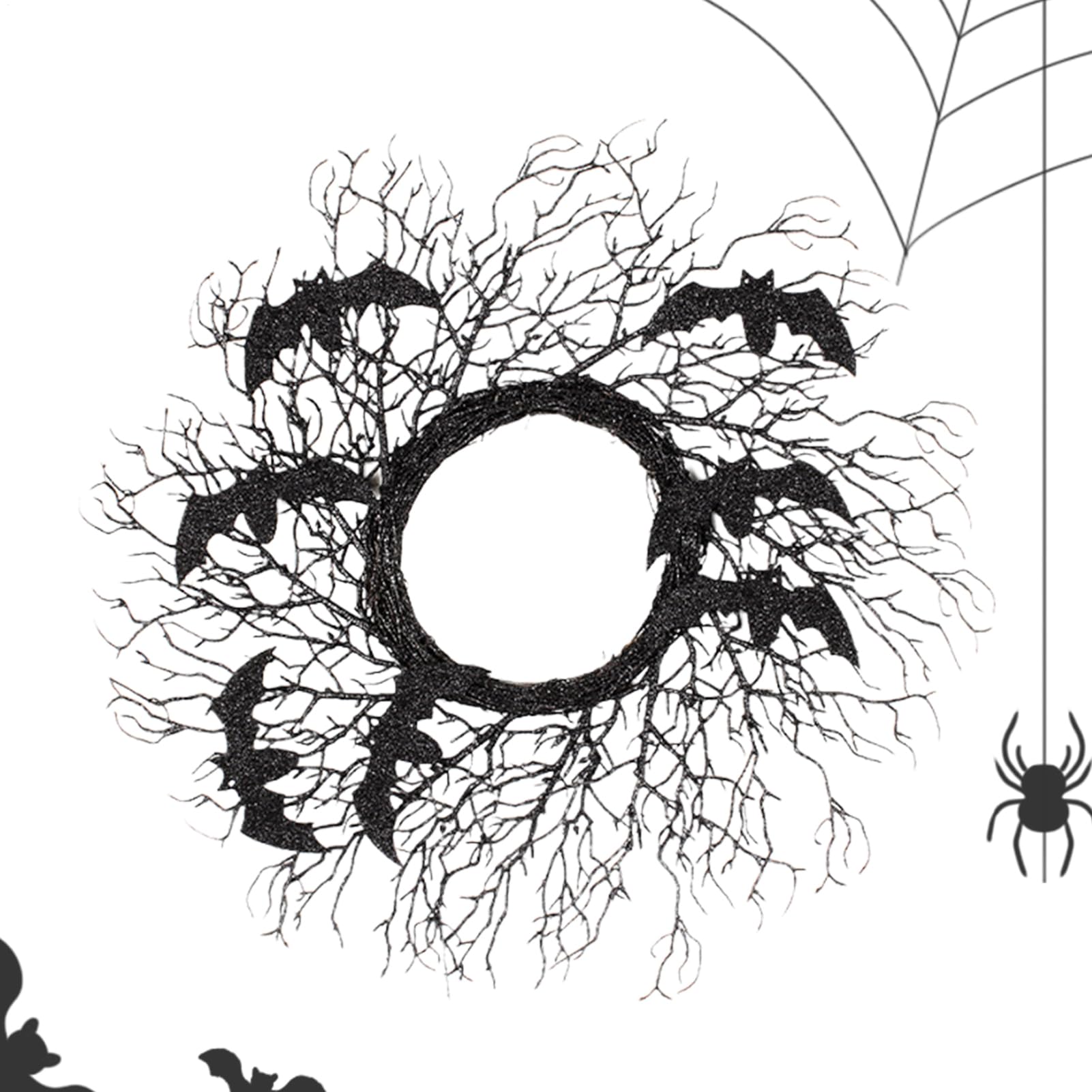 Couronne d'Halloween pour porte entrée et jardin ambiance festival gothique