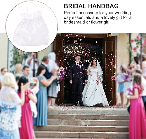 Miniatura 7 de IMIKEYA 1 unids bolsas de boda satén nupcial boda bolsa de dinero monedero nupcial bolsa Dolly