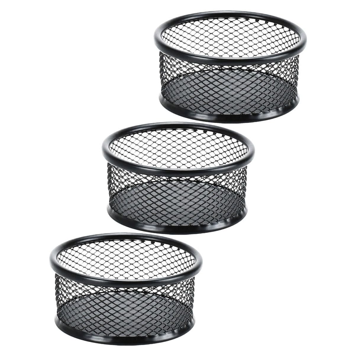 Cabilock 3Pcs Mesh Paper Clip Holder Elegant Desktop Organizer for Office School Supplies Stylish Storage for Binder Clips and Stationery Enhances Desk Aesthetics