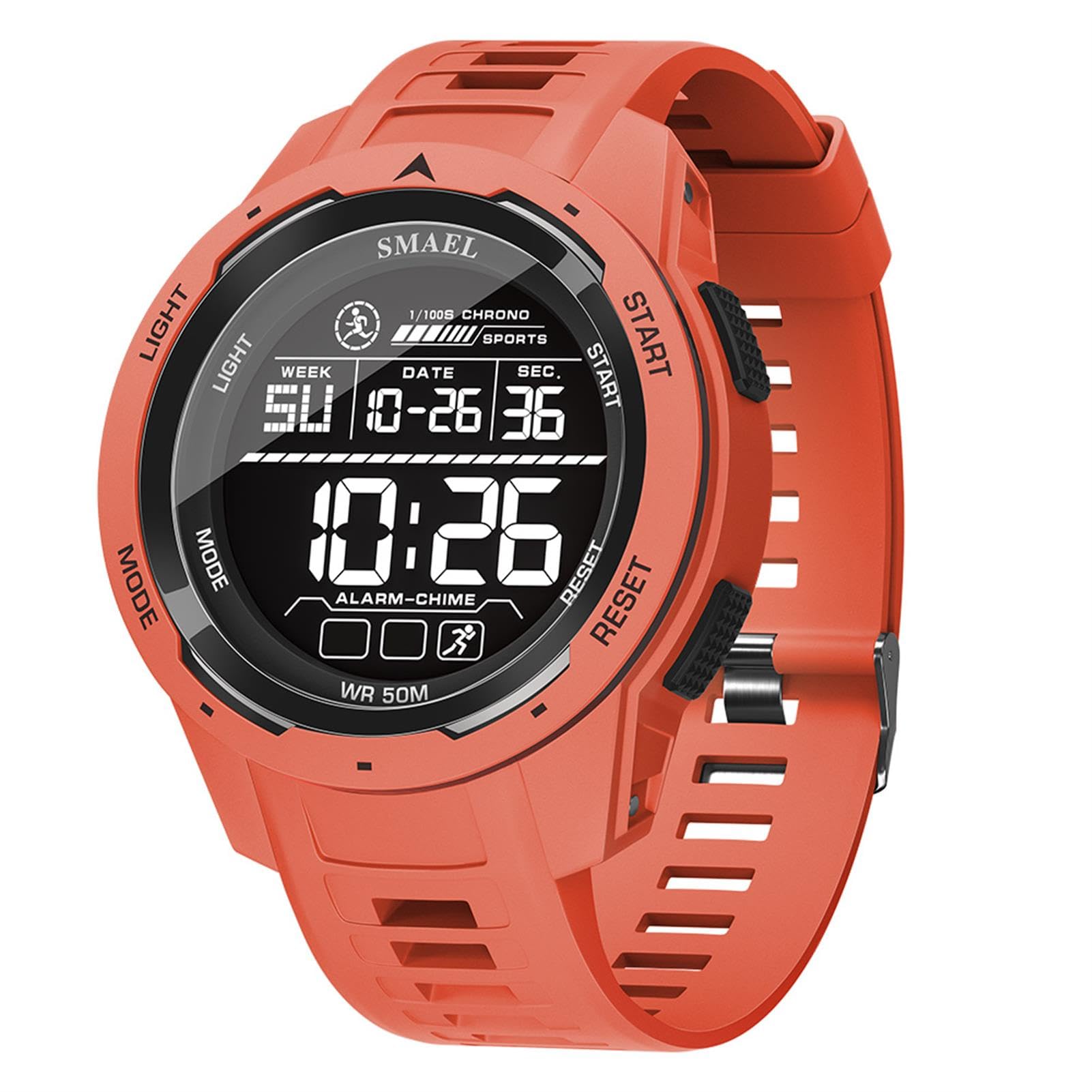 Montre Homme Digitale Outdoor Sport Multifonction Étanche LED Lumière Alarme Calendrier Date avec Bande De PU