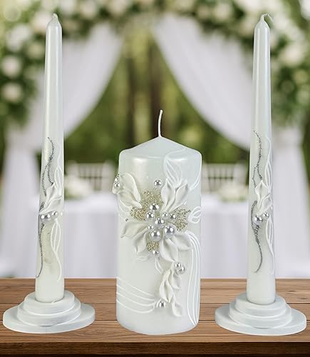 Miniatura 2 de Magik Life Unity - Juego de velas Ceremonia de boda y recepción Pilar de 6 pulgadas y dos velas cónicas de 10 pulgadas Velas de unidad de larga