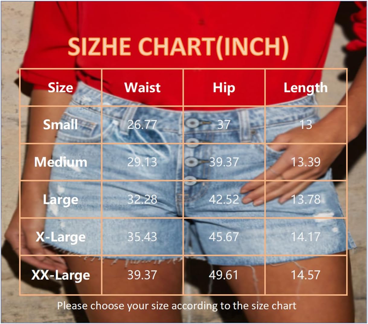 onlypuff Women Ripped Denim Shorts Distressed Mid Rise Stretchy Casual Jean Shorts - Image 5