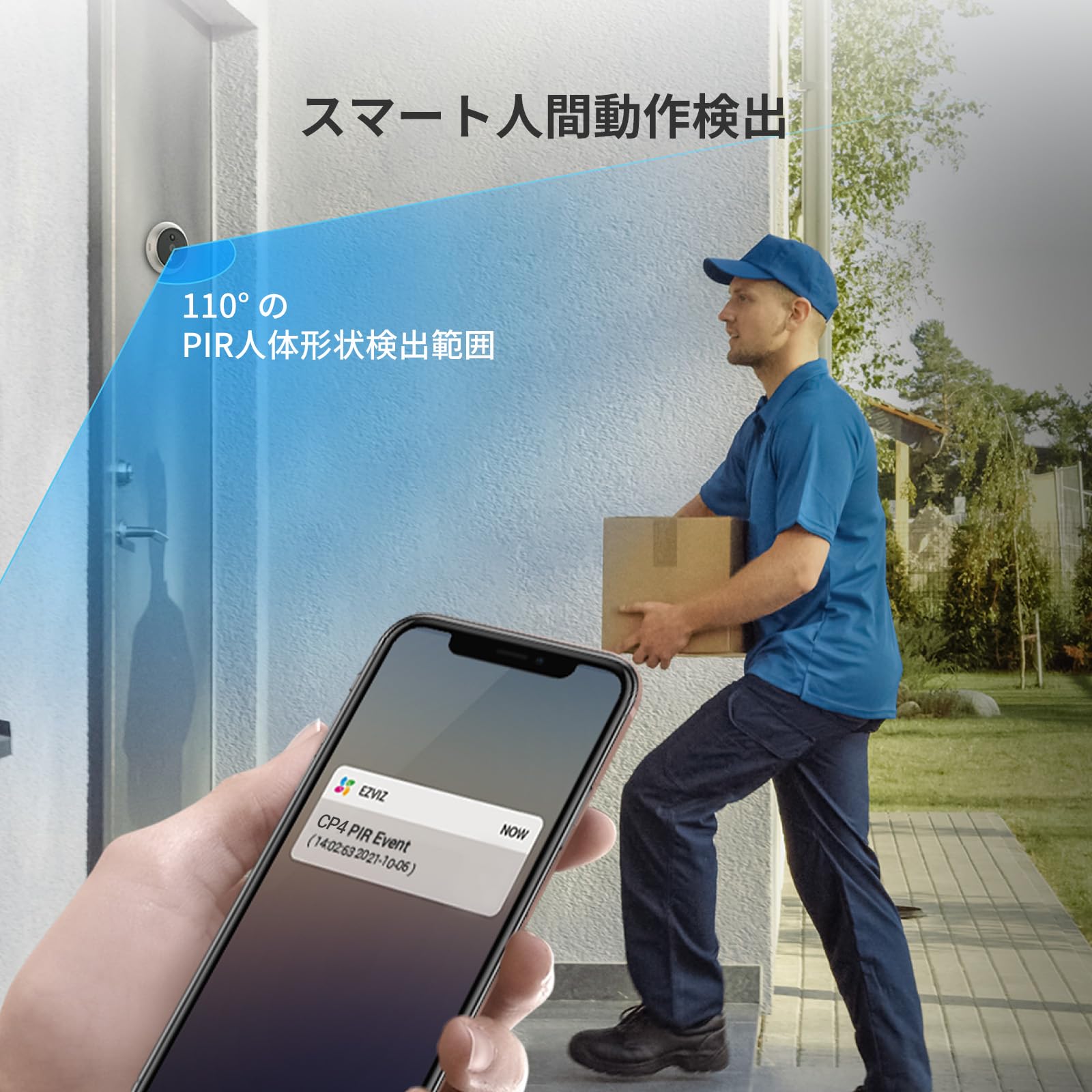 Amazon.co.jp: EZVIZ Wireless Smart Peephole ドアベルカメラ, 4.3