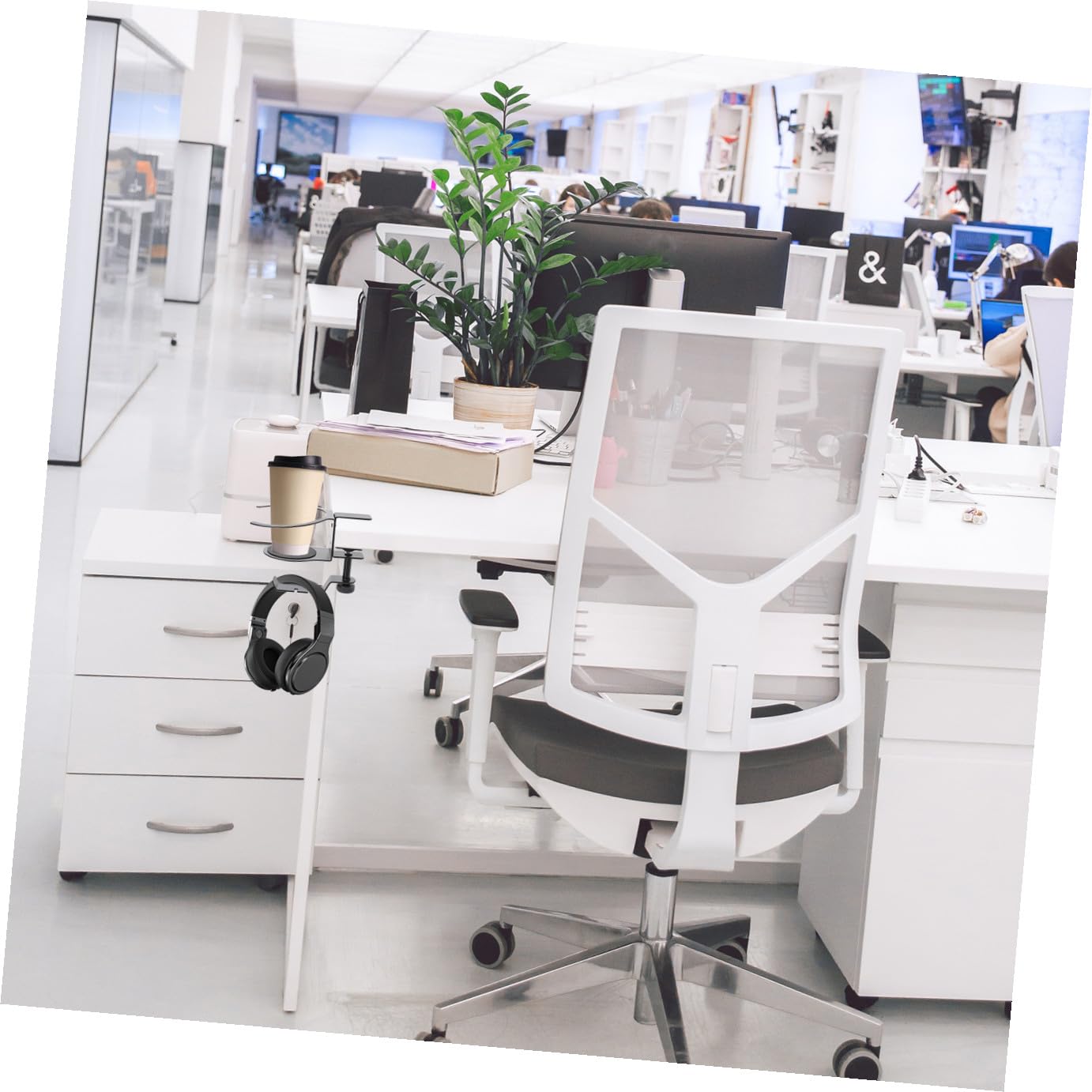 LABRIMP Supporto Per Cuffie in Portabicchieri Regolabile Per Scrivania Mobile Facile Installazione Utilizzo Per e Casa