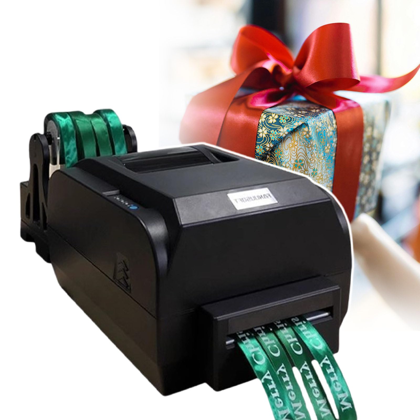 Macchina per goffratura a nastro elettrica, macchina per stampa a nastro satinato, macchina per stampaggio a timbratura per confezioni artigianali, stampante a nastro digitale con supporto per nastr