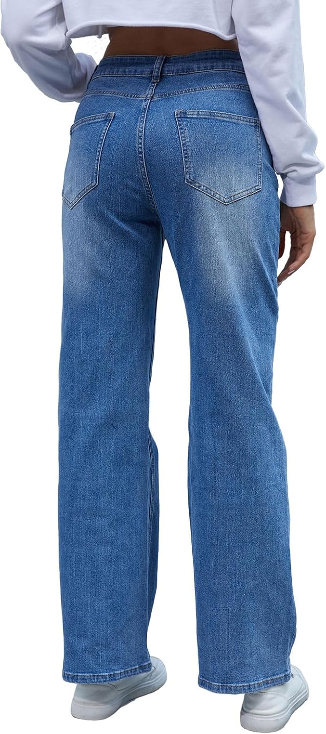 hibshaby Women's Wide Leg Jeans High Waisted Strechy Denim Pants Fashion Baggy Trouser Jean Pant with Pockets - Image 2