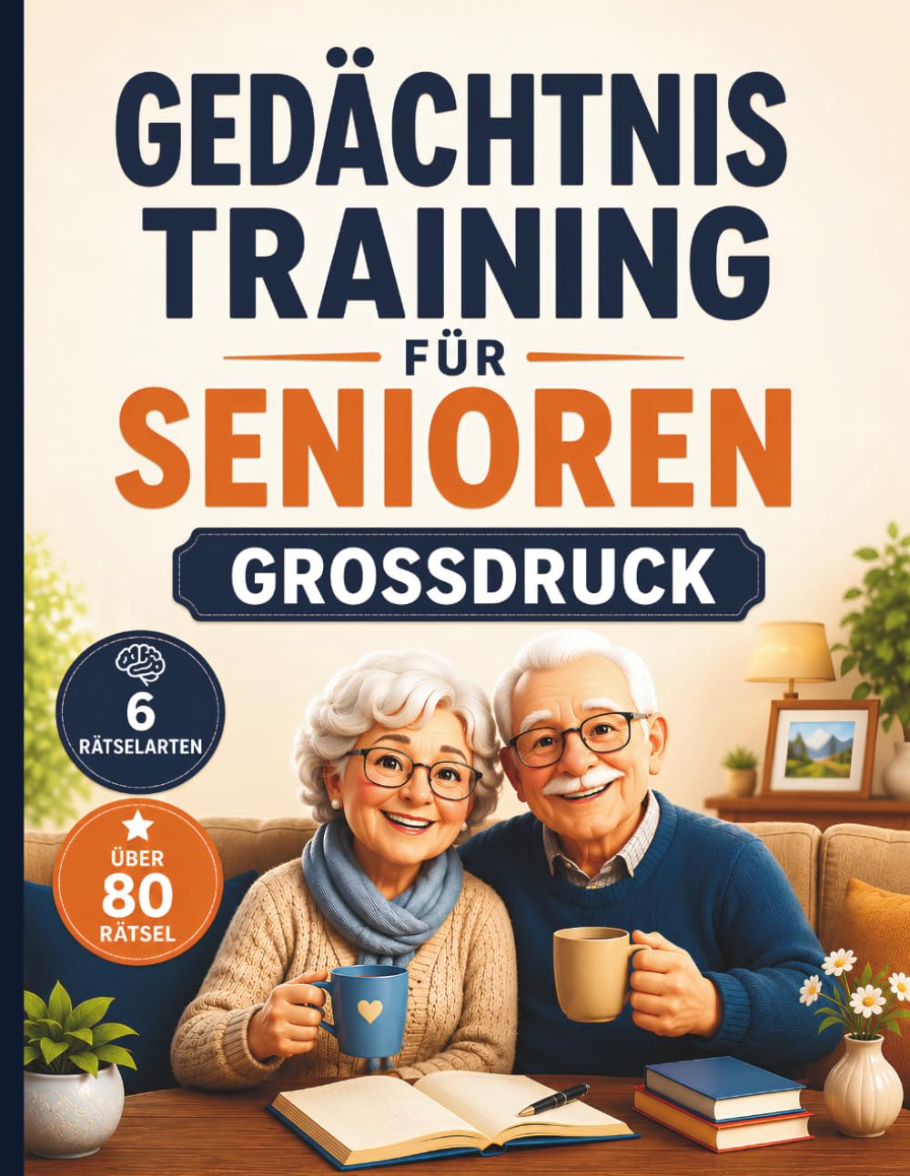 Gedächtnistraining für Senioren Großdruck: 6 Rätselarten mit über 80 Rätseln, Großdruck, Gehirnjogging und Knobelspaß für jeden Tag