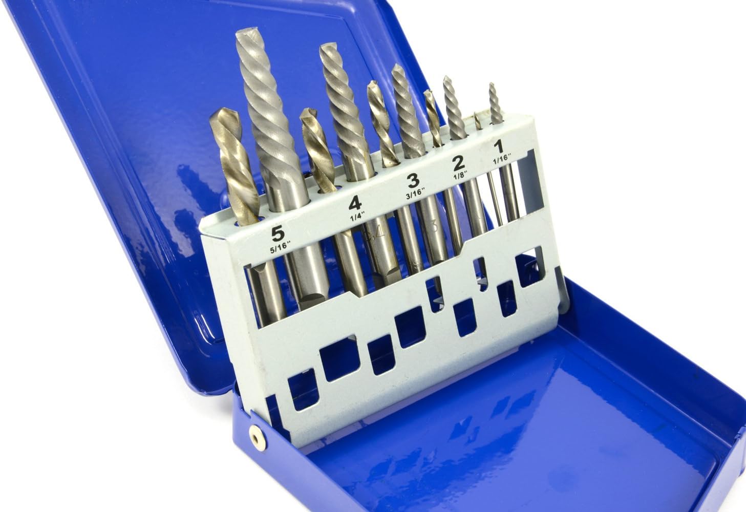 Forney 20512 Drill Bit Set, Industrial Pro Left Hand HSS Screw Machine Length Stubby, 1/16-Inch thru 5/16-Inch, 10-Piece