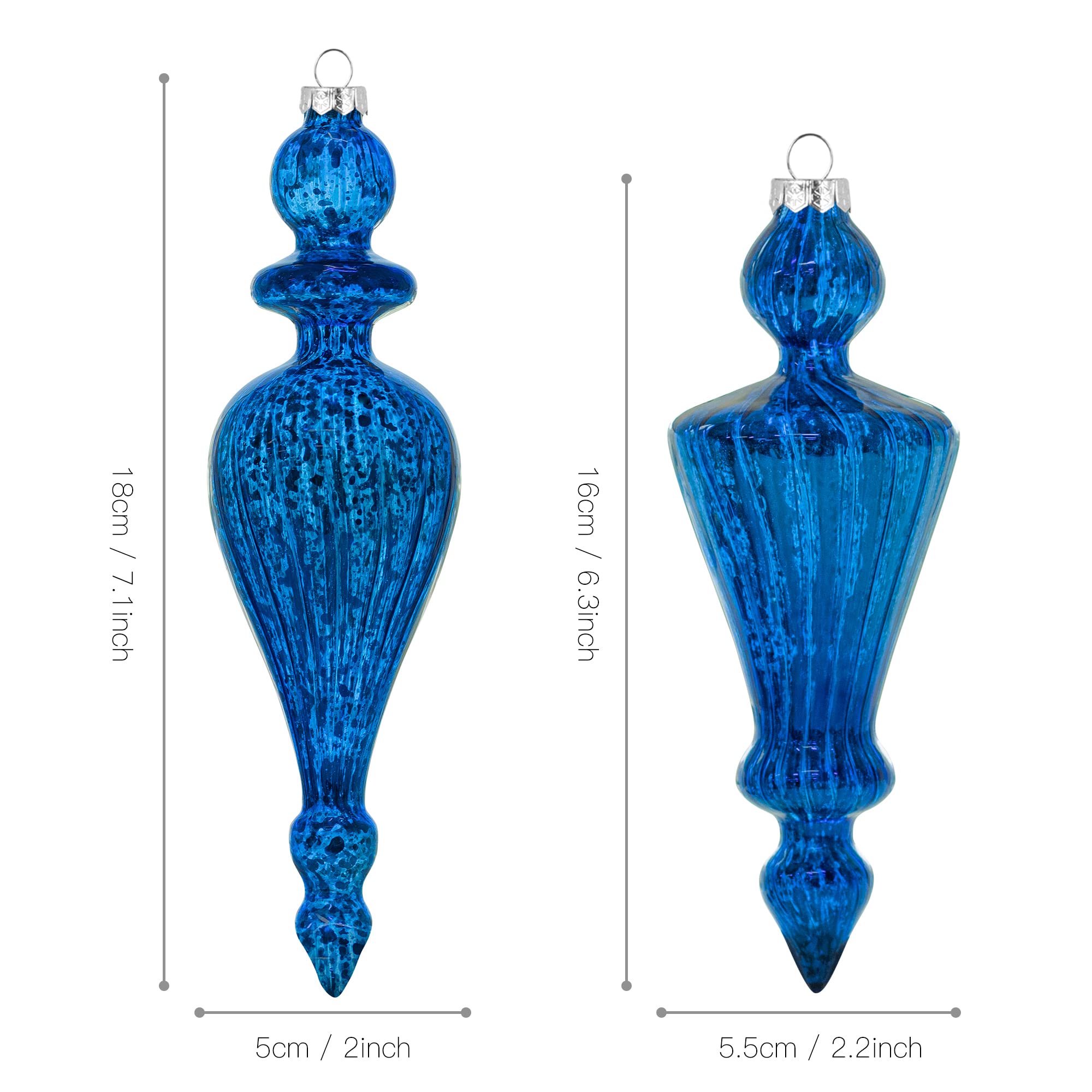 Amazon.com: KI Store Mercury Glass Christmas Ornaments Set of 4