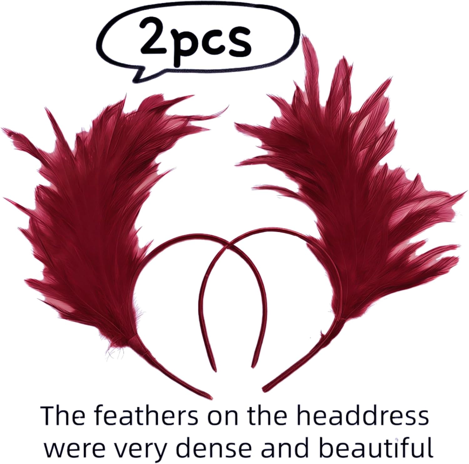 1920s Feather Headband 2pcs Fascinator Headpiece for Halloween Christmas Tea Party Carnival Gatsby Women Headband - Image 2