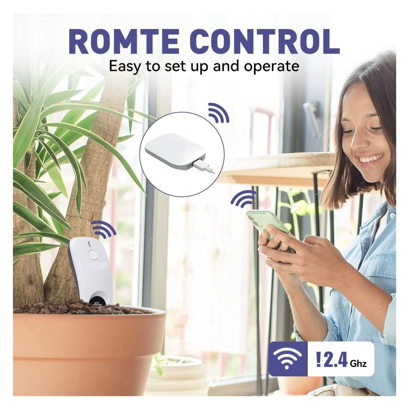 Humidimètre De Sol sans Fil, Testeur De Température Et D'humidité, Moniteur De Plantes, Détecteur Étanche IPX5 for La Plantation De Jardin