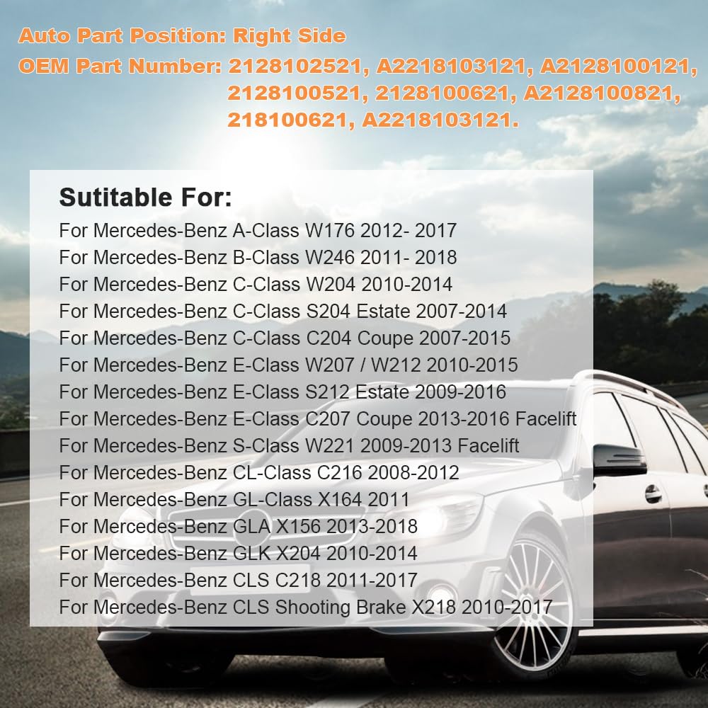 Riloer Auto Spiegelglas links/rechts, Rückspiegelglas Ersatz mit Heizfunktion, für M ercedes B enz W221 W204 W216 W212 X204 W207 W218 C117 X156