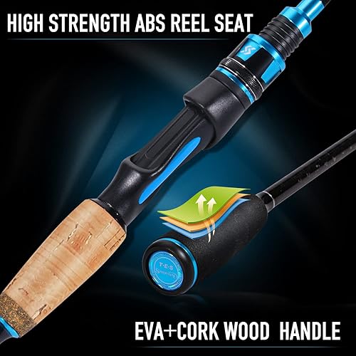 Miniatura 5 de Sougayilang - Caña de pescar, combo de caña y carrete de 30 toneladas de fibra de carbono, combos de carrete giratorio de 2 piezas en blanco