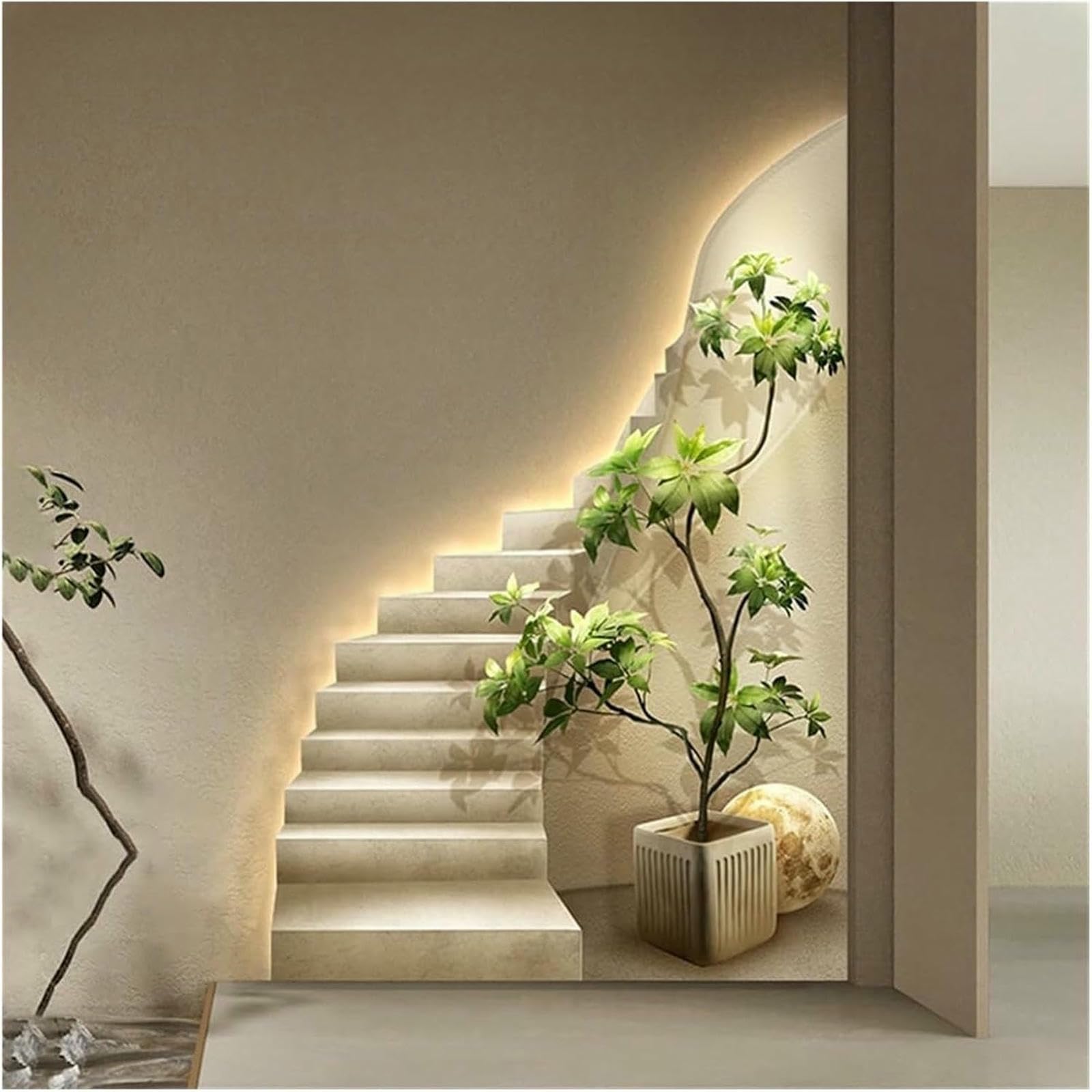 Pintura decorativa LED que elimina paredes frias mediante esculturas de paisaje 3D