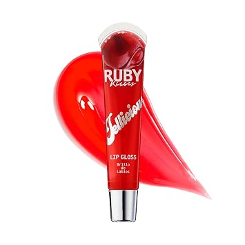 Ruby Kisses Jellylicious Lip Gloss, High-Shine Non-Sticky Hydrating Plump