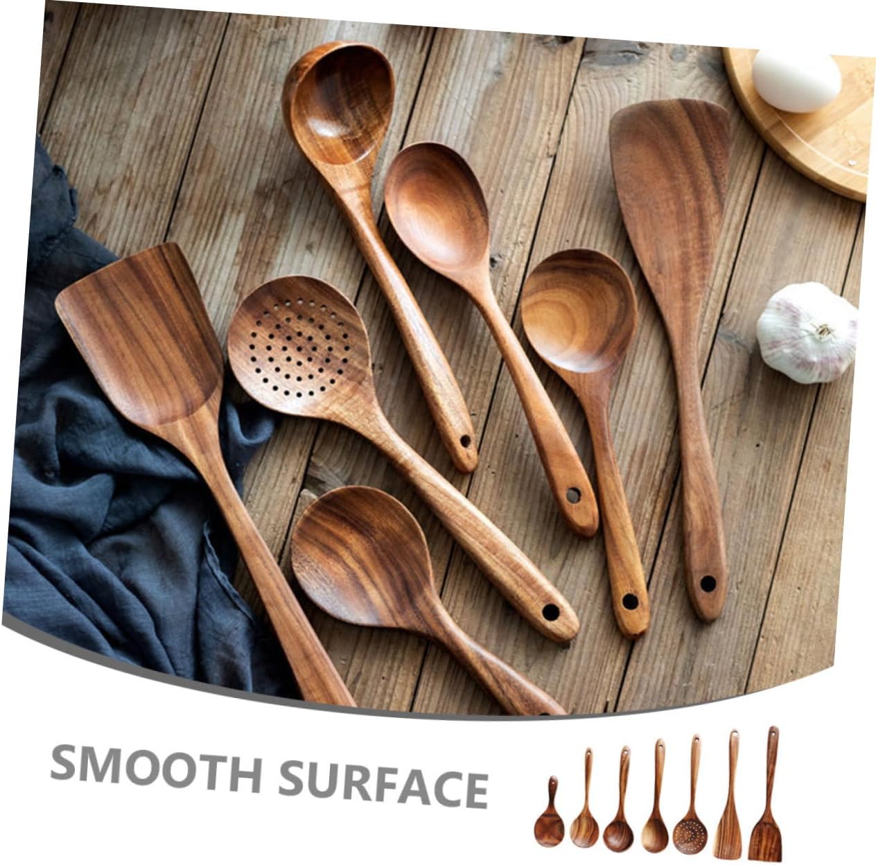 Wooden Spoon Set Natural Acacia Kitchen Utensils 5-Piece Nonstick Cooking Spoons with Short Handle for Mixing and Serving for Home Cooks and Baking