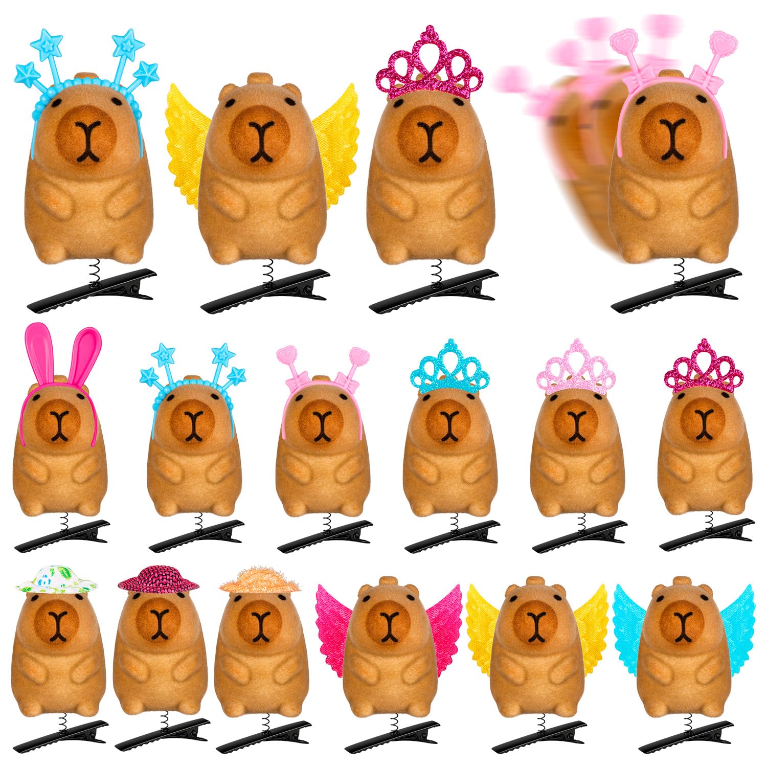 Photo 1 of 12Pcs Sprouts Rave, Cute Capybara Hair Clip for Festival Accessories Party Trinkets