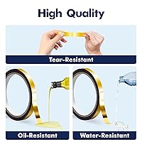 Vista 3 de Cinta metálica dorada de 110 yardas, cinta gráfica brillante resistente al agua y a los desgarros, envoltura de espejo metálico, extraíble sin