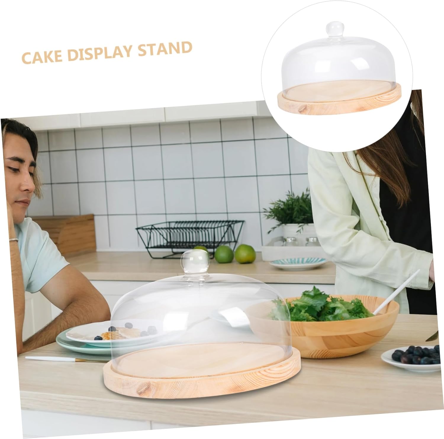 ABOOFAN 1Set Transparent Food Cover with Handle Cake Dome for Food Preservation Kitchen Food for Cakes Fruits Desserts and Snacks