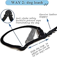 Vista 8 de Multifuncional Figura 8 Cabeza acolchada Cabestro Caminar Entrenamiento Tapón de cuero Cuerda Deslizamiento Perro Correa Bozal (Gris)