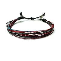 Vista 305 de Colorful Bracelet for Men and Women with Hematite Stones: Handmade Designer Adjustable Multistrand String Knotted Macrame Friendship Bracelet