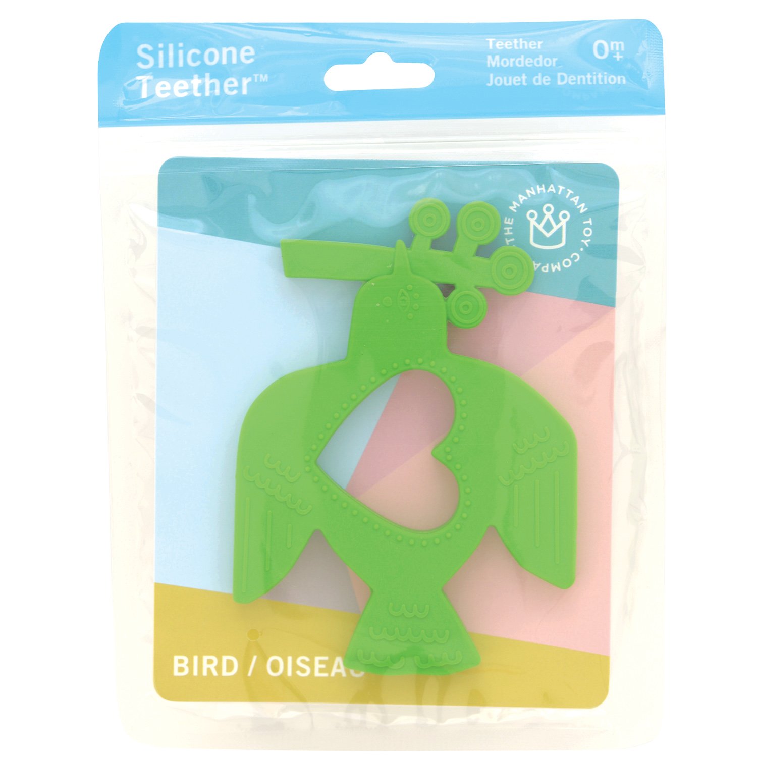 Manhattan Toy Animal Shapes Vogel silikonowy pierścień do zagryzienia, zielony