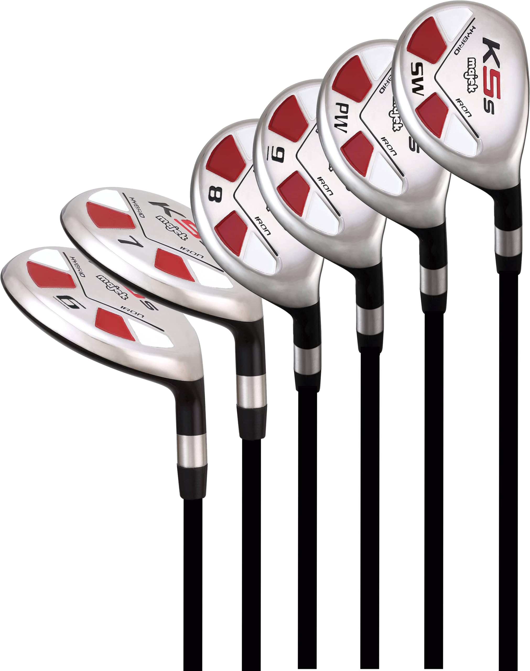 Senior Majek Golf All Hybrid Juego parcial para hombre, que incluye: # 6, 7, 8, 9, PW +SW Senior Flex para diestros New Utility "A" Flex Club