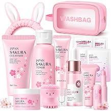 Sakura Skin Care Set for Kids Teen Girls, 14 PCS Daily Gentle Skin Care Set