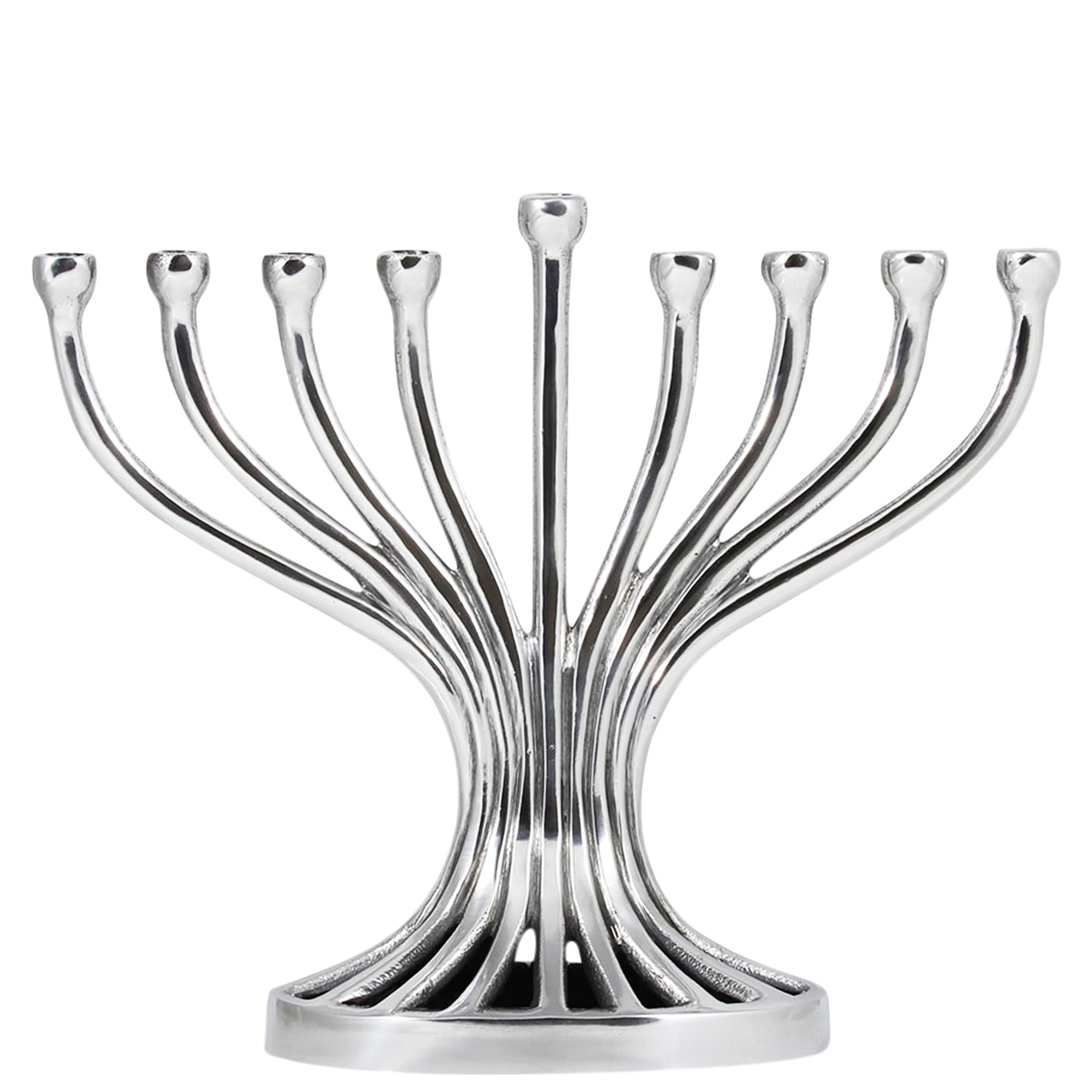 Zion Judaica Artistic Flutes Menorah Traditional Shape Aesthetic Tree Branched Candleholder Chanukiah Fits Standard Hanukkah Candles