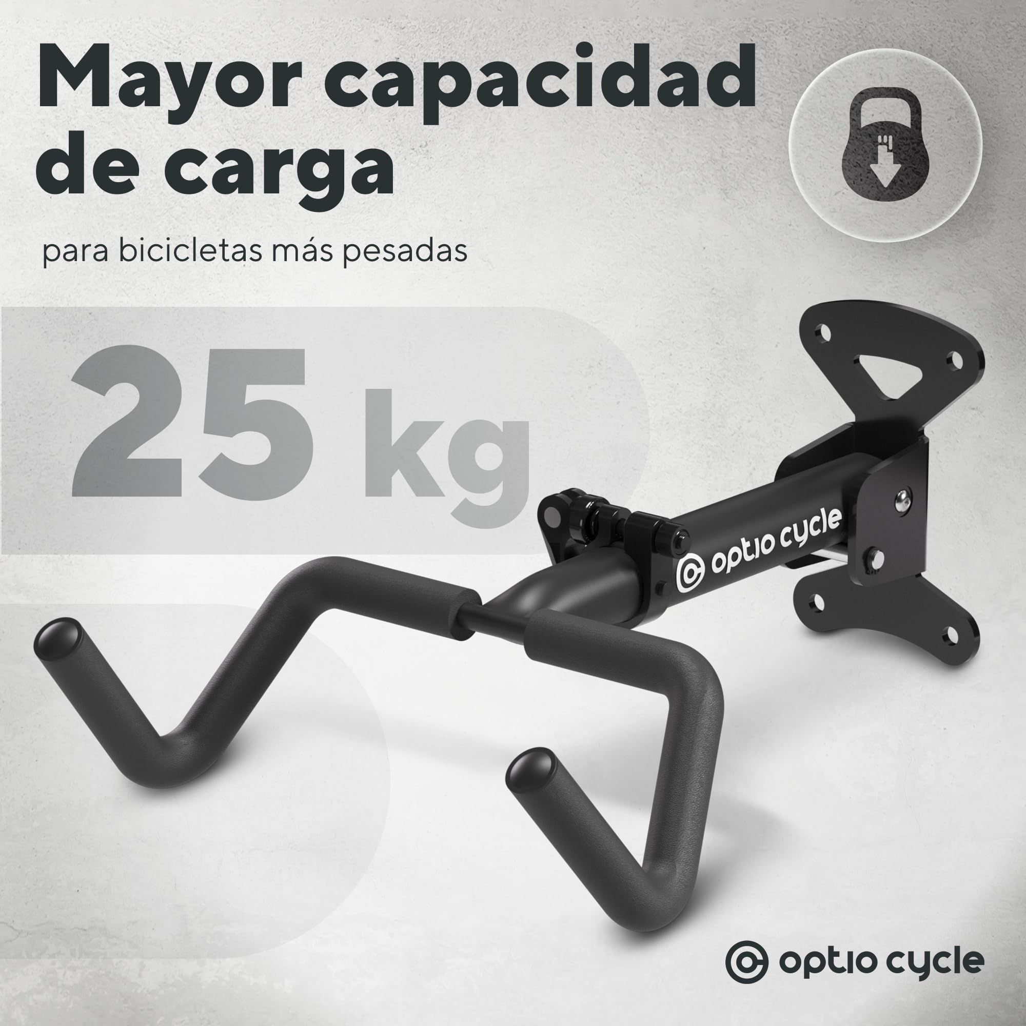 Soporte Bicicletas Pared Horizontal Plegable – Colgador Bicicleta Pared para E-Bike, MTB, Gravel y Carretera hasta 25 kg | Soporte Bici para Garaje, Trastero y Casa | Gancho Bici