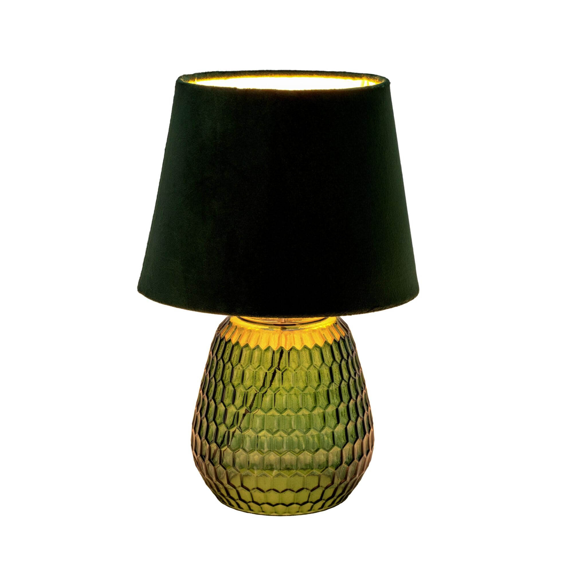 Pauleen Crystal Velours 48157 Paralume Velluto Lampada da Tavolo Max. 40W E14 Verde 230V Vetro/Tessuto
