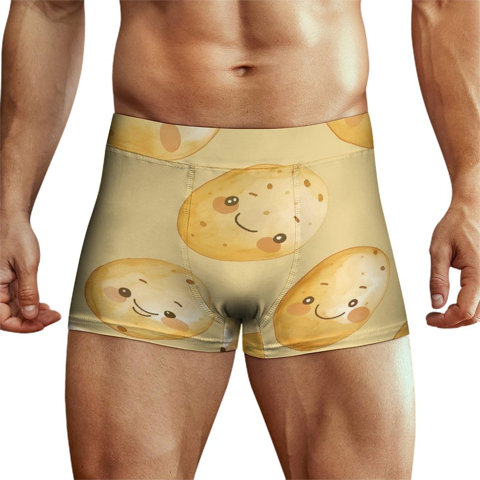 Xjlapws Men's Multi1 Underpants Cute Potato Patterns Underwear Stretch Boxer Briefs For Man