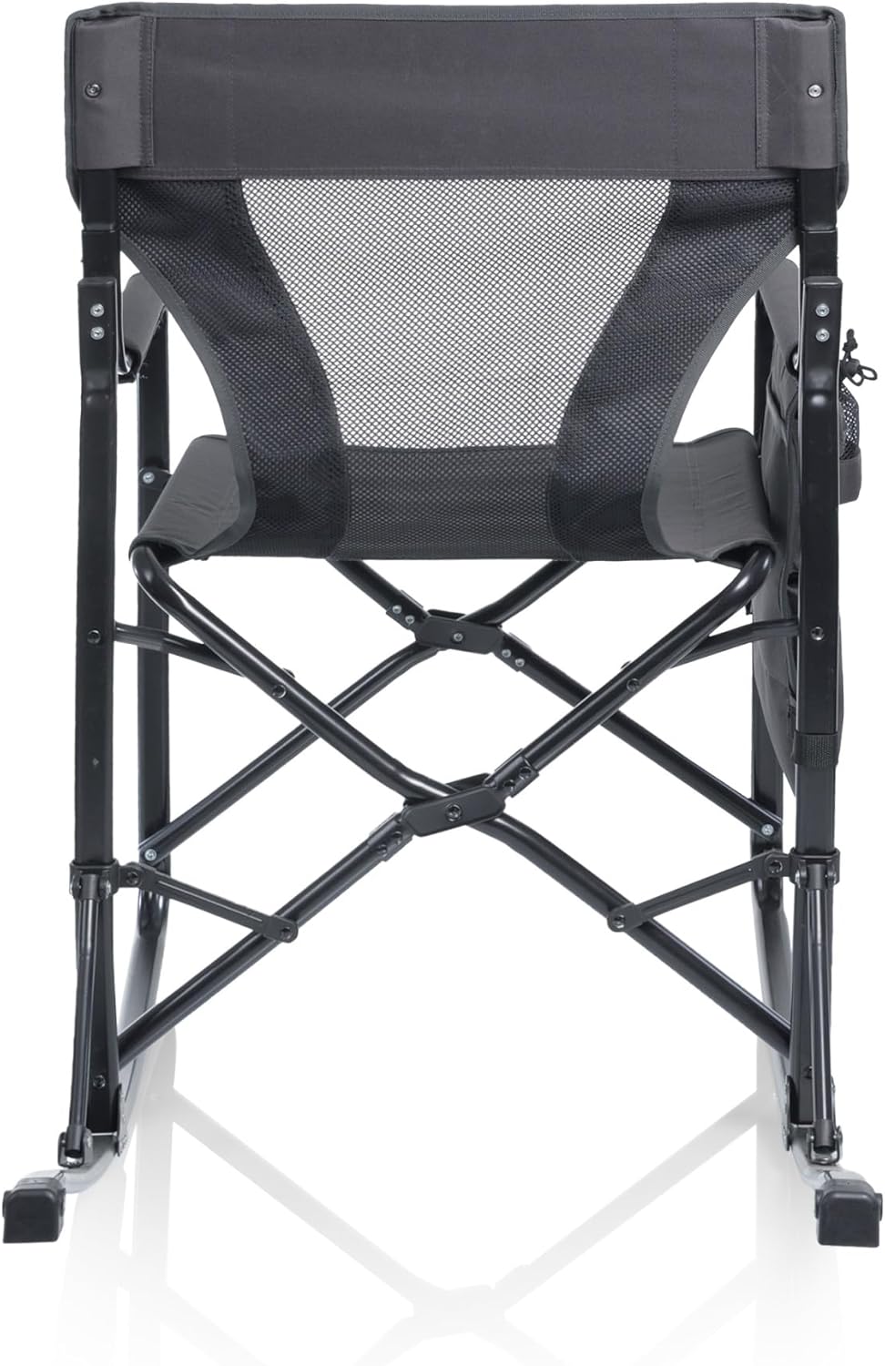Picnic TIME Woodland Rocking Camping Chair with Storage Caddy, Camp Chair for Adults, (Charcoal Gray)