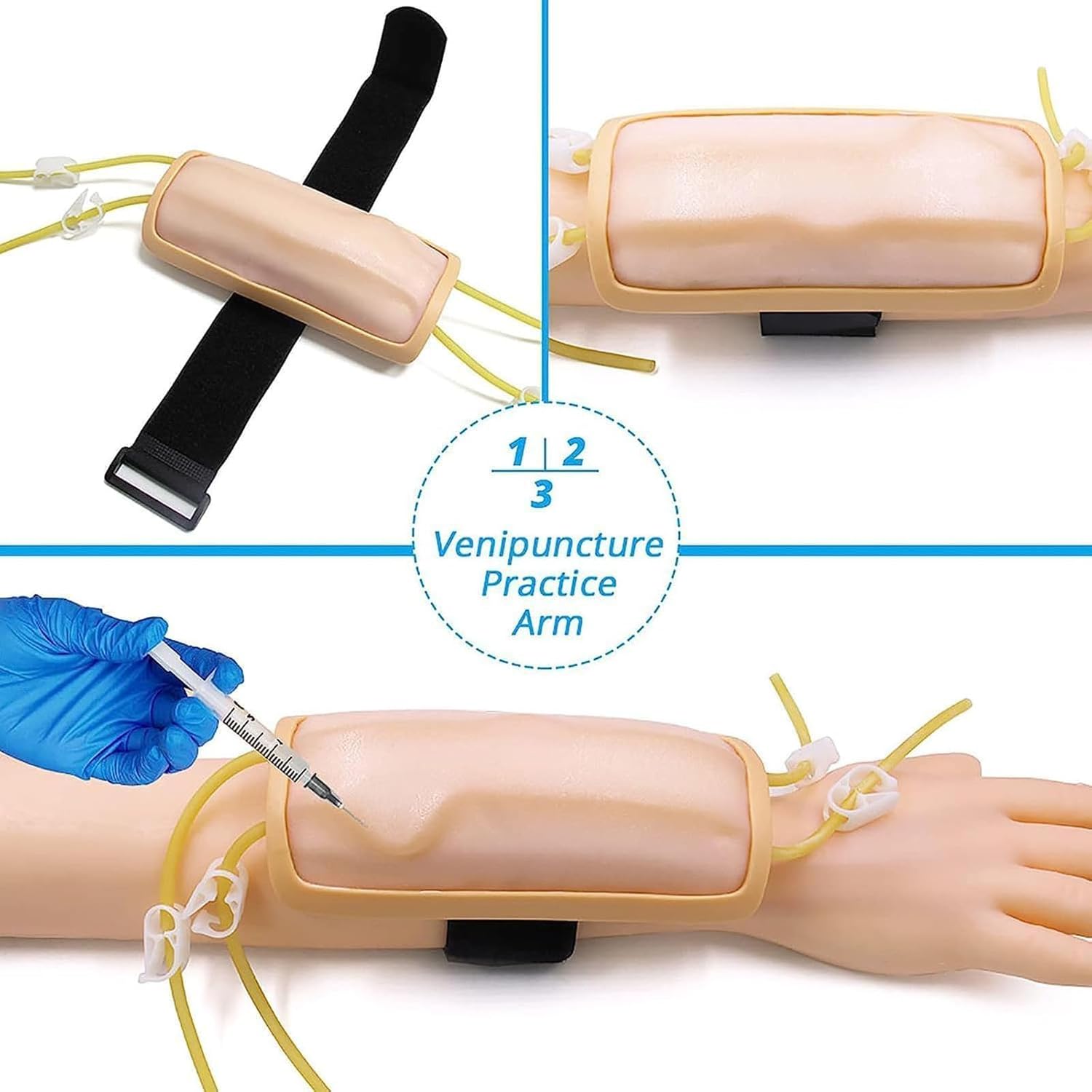 ノーブランド品 ウェアラブルシミュレーションアームトレーニングパッドアームモデル、静脈内練習アームキット採血静脈穿刺トレーニングアー