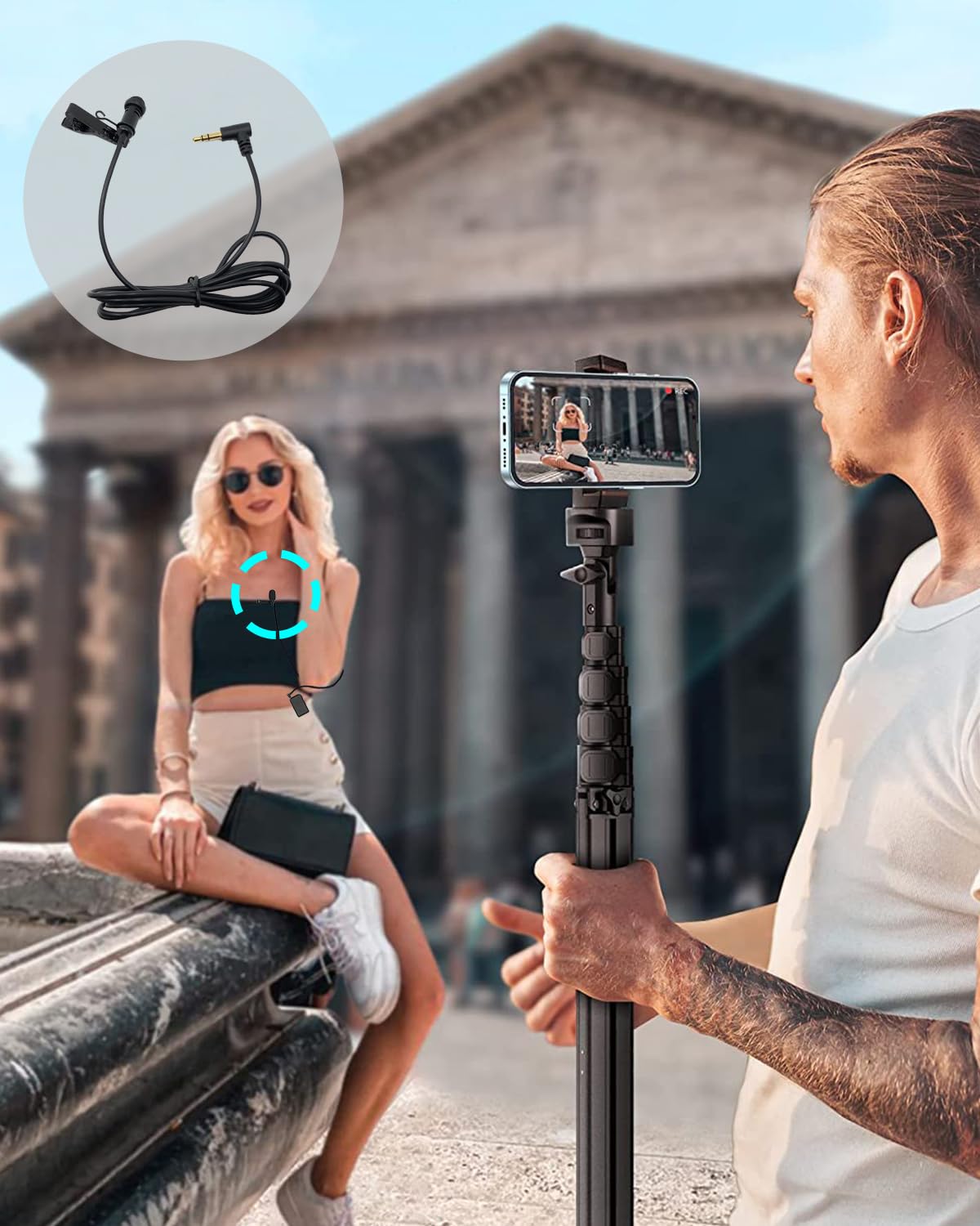 Lavalier-Ansteckmikrofon, omnidirektional, Kondensator, kabelgebunden, Lav-Mikrofon für DJI Mic 2, für Rode Wireless GO 2 / II Transmitter (2 Stück, 90 Grad 3,5 mm TRS-Stecker für DJI für Rode)