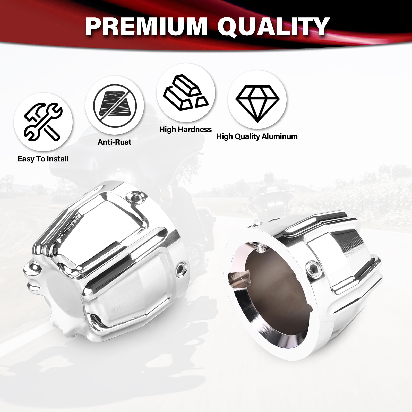 Hutexico Motorcycle CNC Aluminum Front Axle Nut Cover Cap Bolt Caps Decoration for Harley Touring Electra Glide Street Glide Road King Road Glide and Trike Models 2008-2024 Accessories