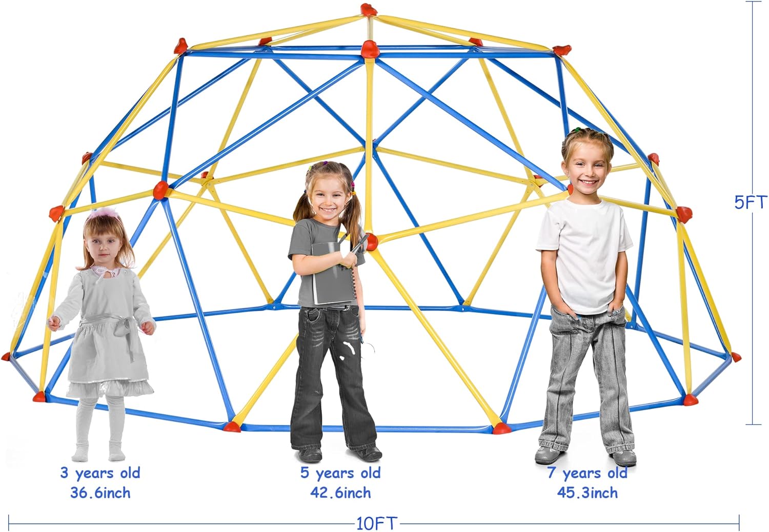 Merax 10FT Climbing Dome, Outdoor 10FT Dome Climber for Kids 3-10 Supporting 1000 lbs, Easy Assembly Playground Jungle Gym Backyard Play Equipment (10FT Climbing Dome) : Toys & Games