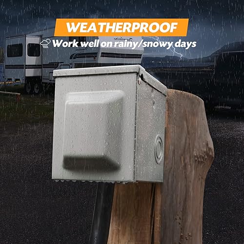 Miniatura 6 de Caja de toma de corriente de 50 amperios y 125250 voltios, cerrada, con cerradura, resistente a la intemperie, para exteriores, receptáculo