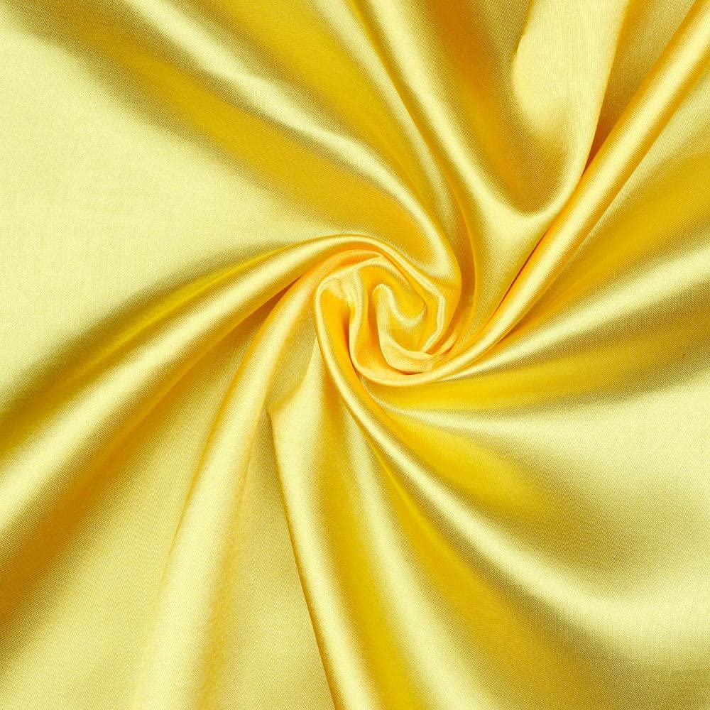 Polyester Liquid Satin Fabric Material Yellow, Sample - 10cm x 10cm