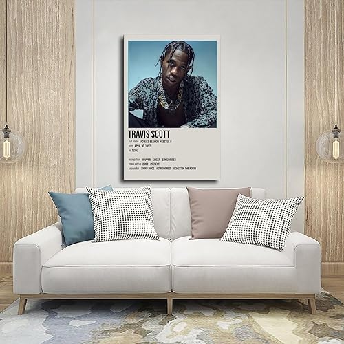 Miniatura 5 de nishrate Póster de Travis Scott (11) Póster en lienzo para decoración de pared, pinturas para sala de estar, dormitorio, estilo marco, estilo marco,